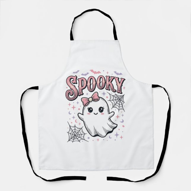 Tablier Fantôme Mignon Effrayant Design de Chemise Hallowe (Recto)
