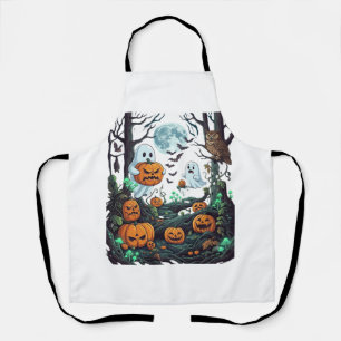Tablier Fantômes d'Halloween Citrouilles effrayantes Hibou