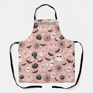 Tablier Fantômes roses et Halloween Motif sans couture