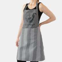 Farmhouse vintage rayures, poulet Apron