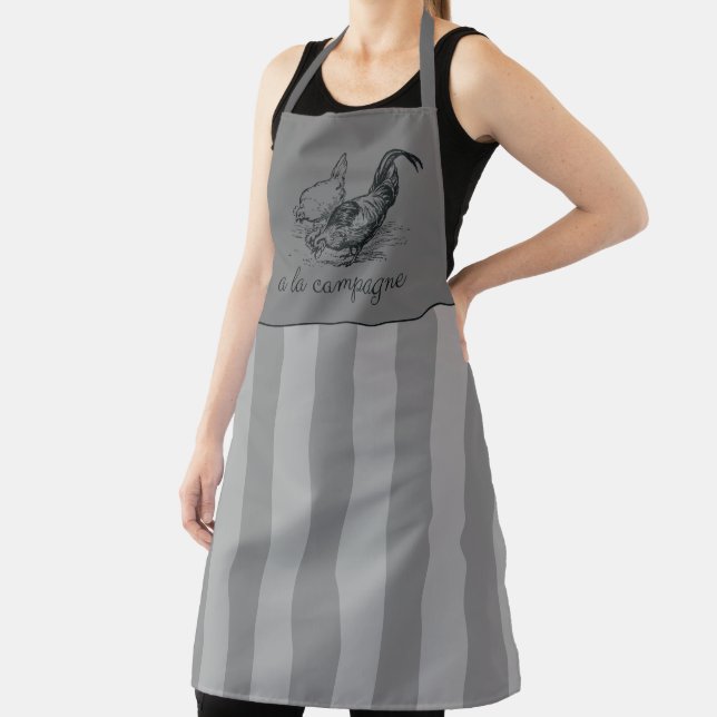 Tablier Farmhouse vintage rayures, poulet Apron (Insitu)