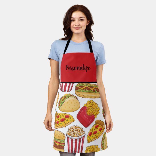 Tablier Fast Food Design Apron (Porté)