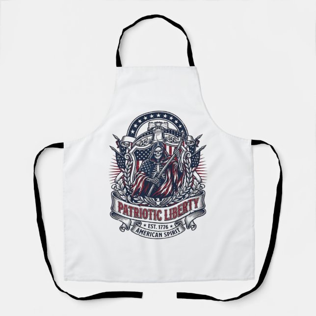 Tablier Faucheuse de la Liberté Patriotique Squelette de P (Recto)