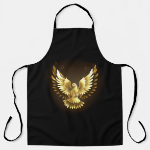 Tablier Faux Gold Foil Peace Dove en noir