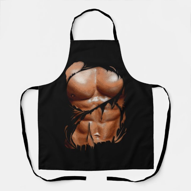 Tablier Faux Muscle Sous Vêtements Six Pack Abs Abs Blac (Recto)
