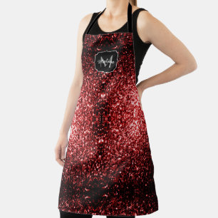 Tablier Faux paillettes rouge foncé éclats de glamour Mono