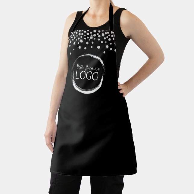 Tablier Faux strass brillants Logo d'entreprise Noir (Insitu)