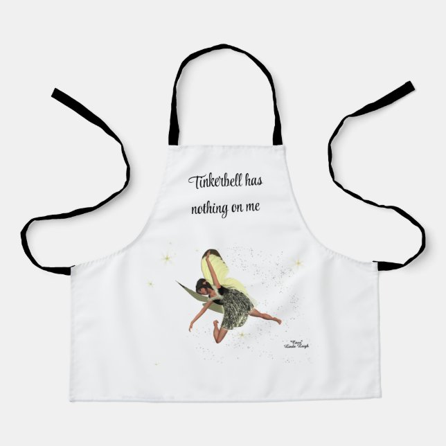 Tablier Fée Fée avec ailes Jaunes Citation Enfants Apron (Recto)