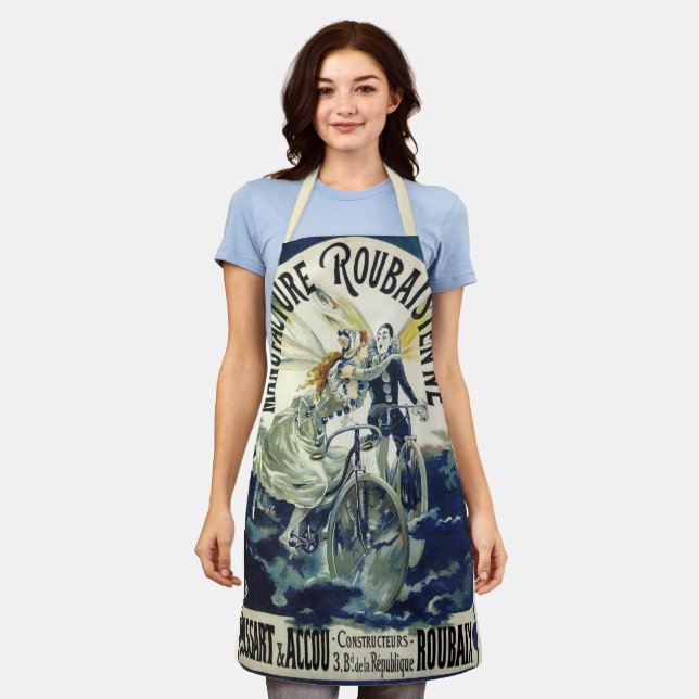 Tablier Fées Art Nouveau vintage, Lune Pierrot (Porté)