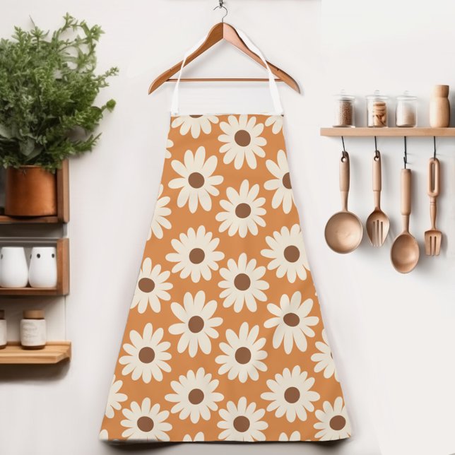 Tablier féminin à marguerite florale à la mignonne (Whether you're baking, painting, or gardening, this cute womens apron adds flowers to your day!)
