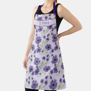 Tablier Feminine violet vert Floral Art de cuisine