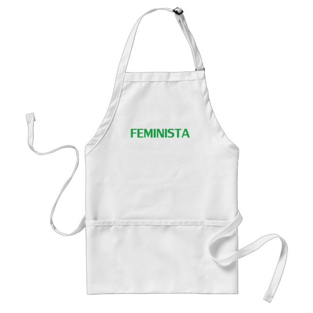 Tablier Feministe féministe en espagnol vert & blanc moder (Devant)