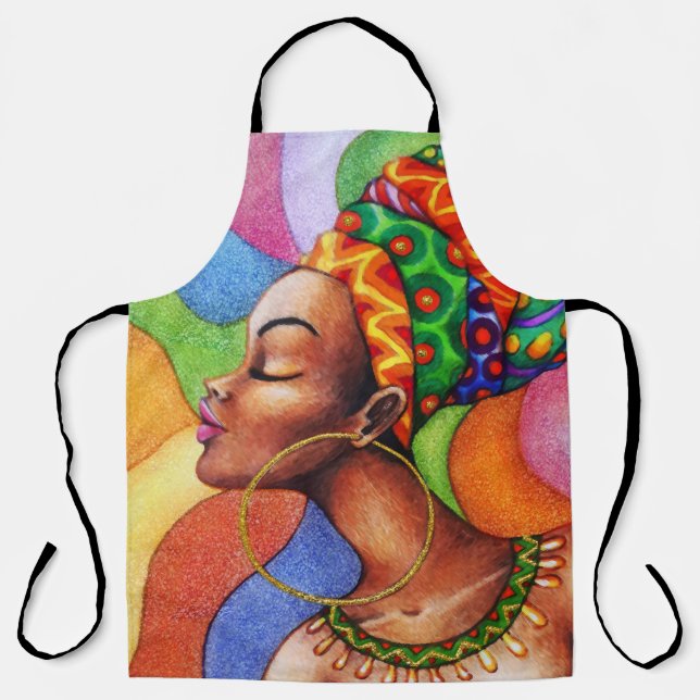 Tablier Femme africaine avec cire tissu traditionnel (Recto)