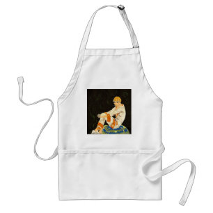 Tablier Femme Art Déco Vintage, Fumant par S. Chompre