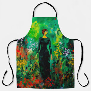 Tablier Femme dans la belle prairie verte