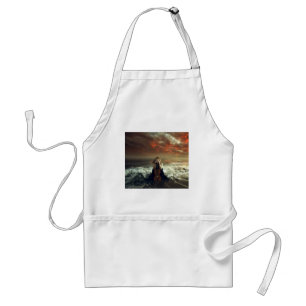 Tablier Femme et violon dans l'océan Zazzle HEART Apron