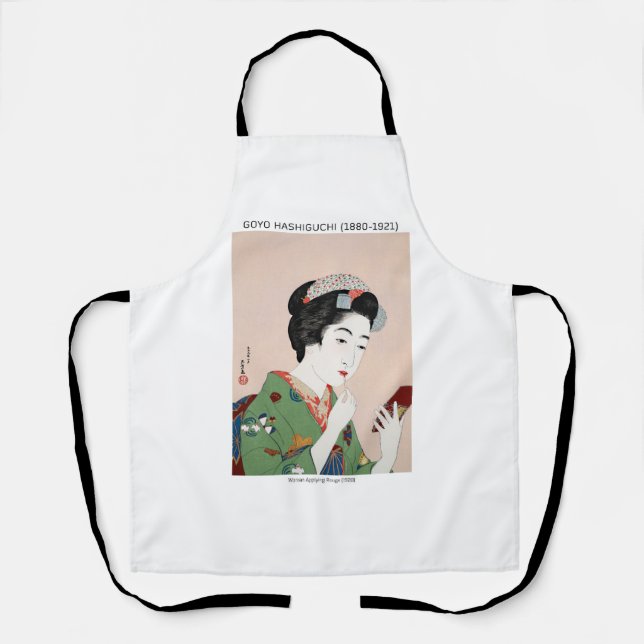 Tablier Femme japonaise appliquant rouge - Goyō Hashiguchi (Recto)