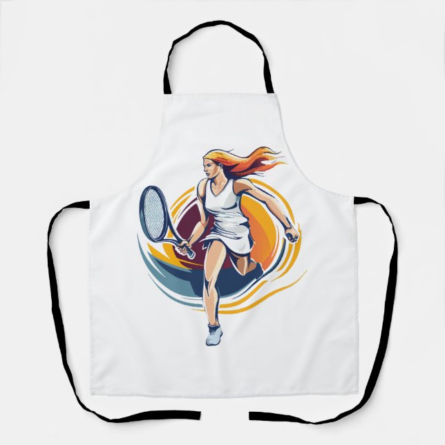 Tablier femme jouant au tennis (Recto)