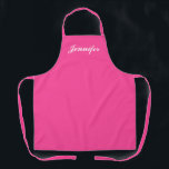 Tablier Femme Magenta Hot Pink Script Monogramme Chef<br><div class="desc">Montrez votre style tout en cuisine avec cette femme Magenta Hot Pink Script Monogram Chef Apron. Le nom est conçu dans un élégant script blanc centré sur l'avant du tablier rose vif. Le nom est en caractères blancs à la mode sur le centre supérieur. Idéal pour protéger les vêtements contre...</div>