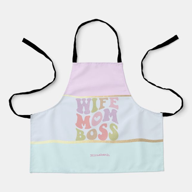 Tablier Femme Maman Boss Pastel Coloré (Recto)