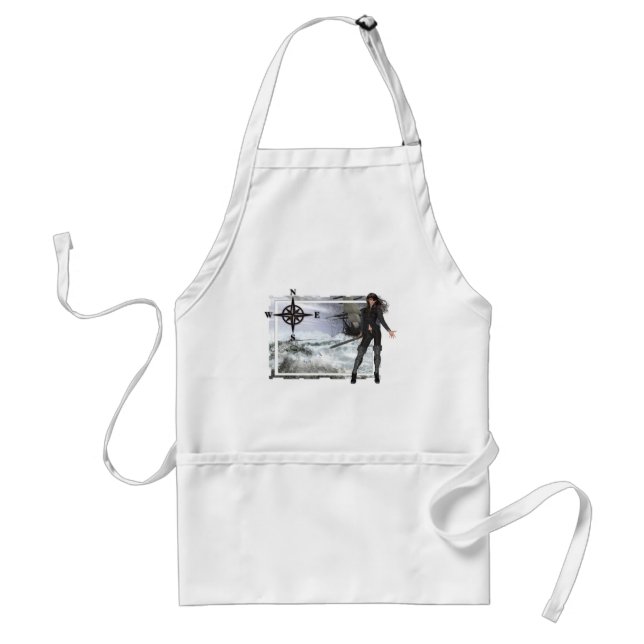Tablier Femme pirate avec des plans d'eau rugueuse (Devant)