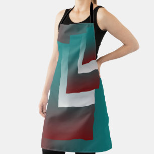 Tablier Fenêtres en blanc bordeaux turquoise