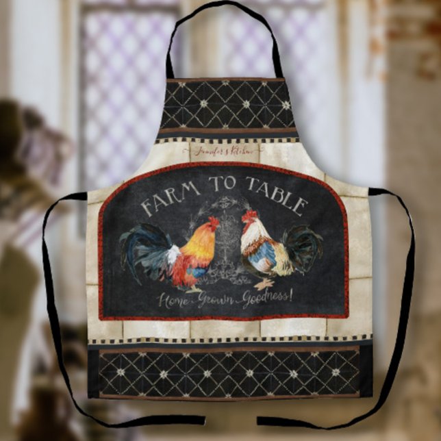 Tablier Ferme à coq à table Cuisine rustique Agritourisme (Créateur téléchargé)