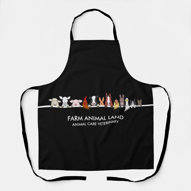 Tablier Ferme Animalière Bois Noir (Recto)