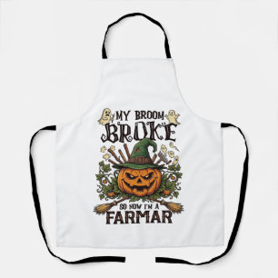 Tablier Ferme Broom Broke Citrouille Halloween Sorcière Ch