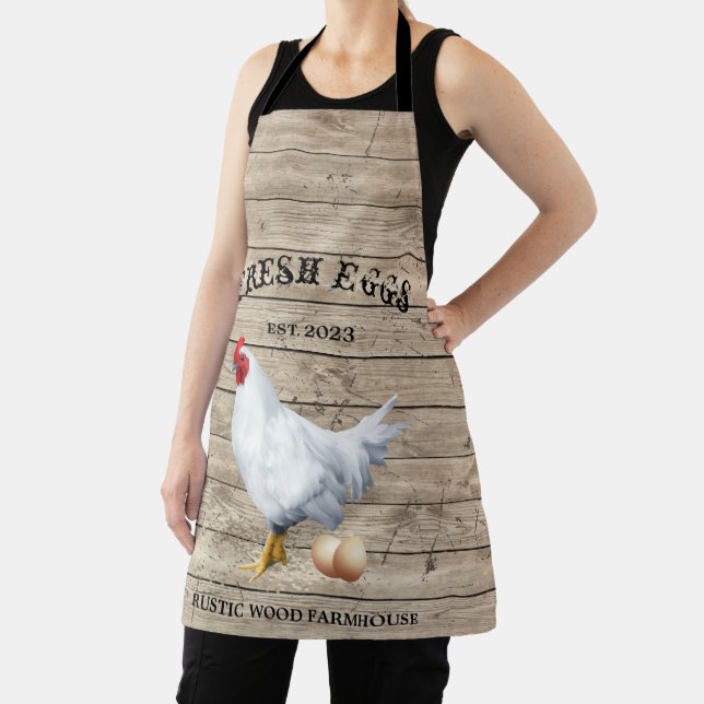Tablier Ferme de poulets Bois texture Œufs rustiques (Insitu)