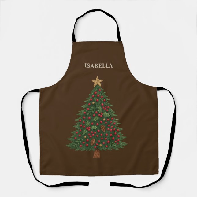 Tablier ferme naturelle rustique noël arbres vibes (Recto)