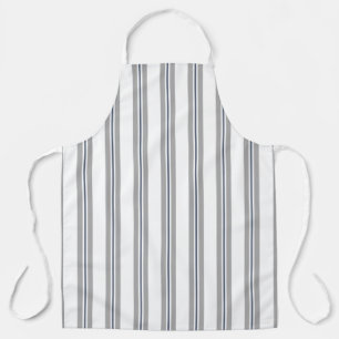 Tablier Ferme Vintage French Ticking Gris Bleu Gris