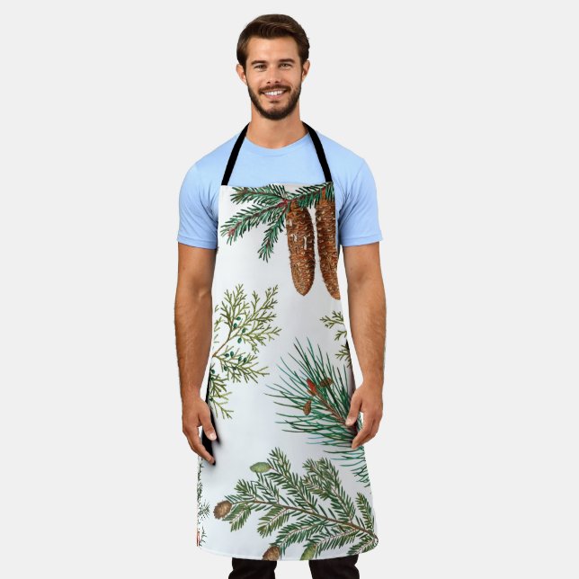 Tablier Festif de la forêt de pins de Noël (Porté)