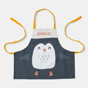Tablier festif drôle petit pingouin personnalisé enfant
