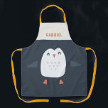 Tablier festif drôle petit pingouin personnalisé enfant<br><div class="desc">fêter drôle manchot personnalisé design enfant</div>