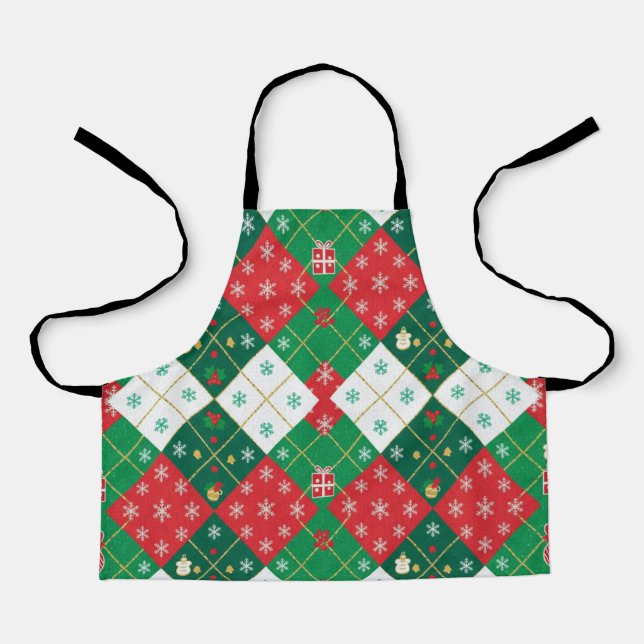 Tablier Festive Argyle Cheer Christmas Apron (Recto)