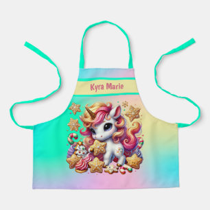 Tablier Festive Christmas girls unicorn ajouter nom