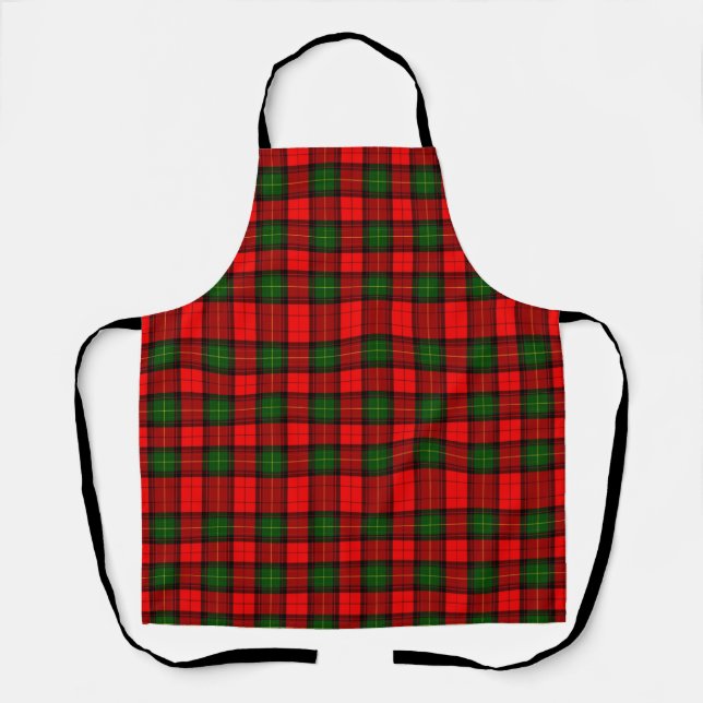Tablier Festive Holiday Red et Green Scottish Plaid (Recto)