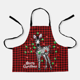 Tablier Festive Holiday Zebra, scintillement de buffle lég