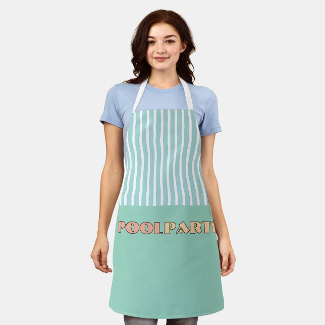 Tablier FÊTE AU BORD DE LA PISCINE Traiteur Stripe Chef (Porté)