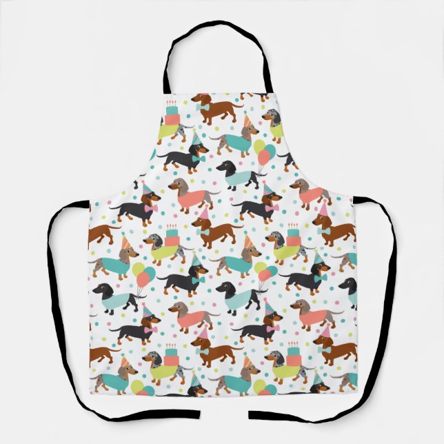 Tablier Fête d'anniversaire de Dachshund (Recto)