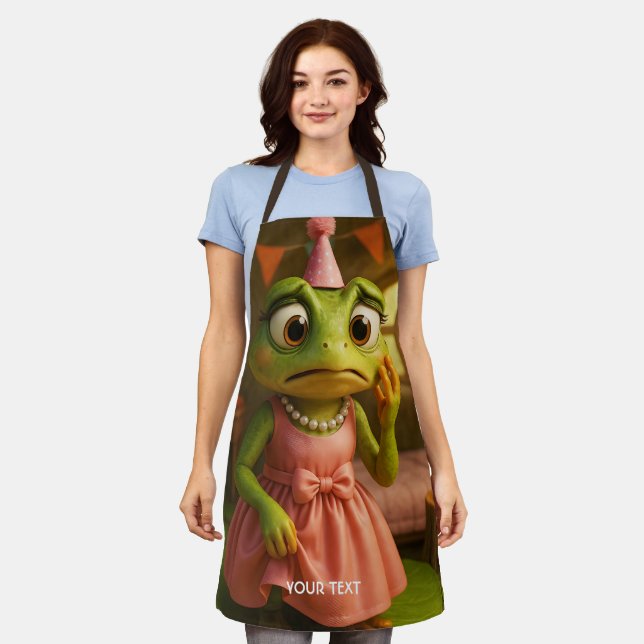 Tablier Fête de fille grenouille mignonne fantastique (Porté)