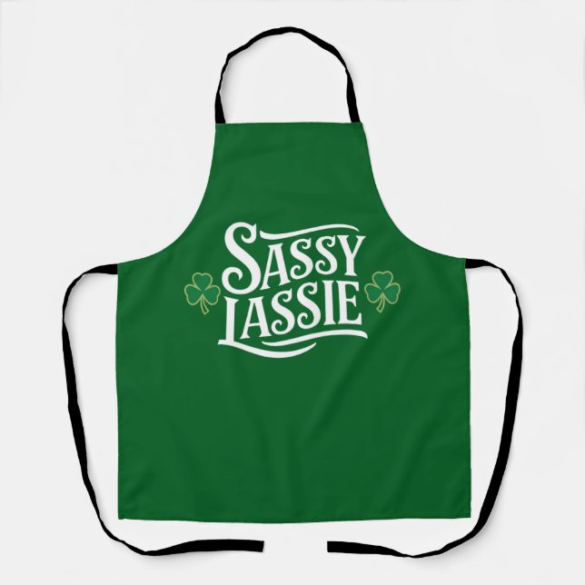 Tablier Fête de la Saint-Patrick Sassy Lassie Drôle Fille  (Recto)