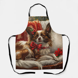 Tablier Fête de Noël de chien de Papillon