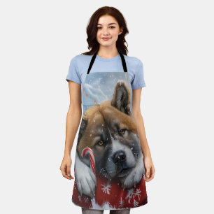 Tablier Fête de Noël du chien Akita