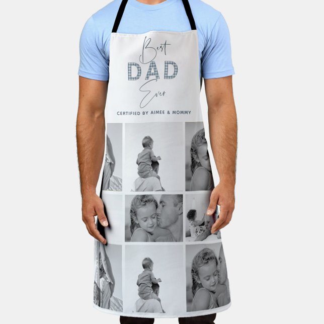 Tablier Fête des pères Meilleur Père Jamais Photo Collage  (Easily personalize this Best Dad Ever apron with photos and your text for a unique gift for dad)
