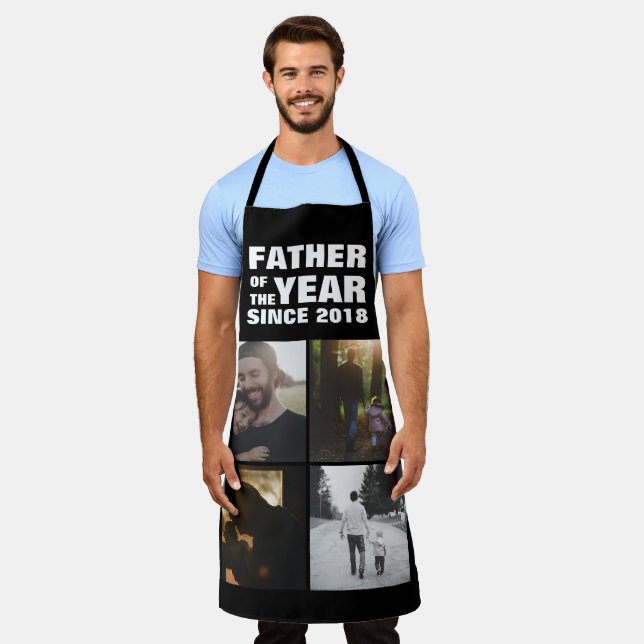 Tablier Fête des pères Photo personnalisée Collage Père de (Porté)