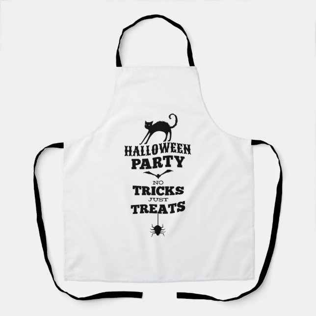 Tablier Fête d'Halloween pas de friandises juste des trucs (Recto)