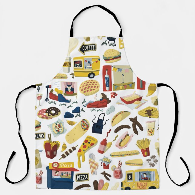 Tablier Fête du Camion alimentaire : Motif de dessin (Recto)