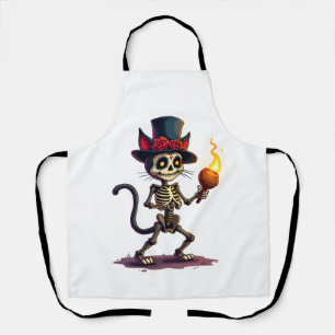 Tablier Fête du chat squelette